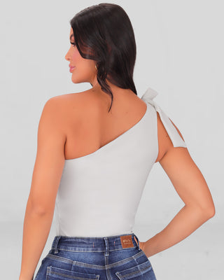 Blusa de Un Solo Hombro con Moño