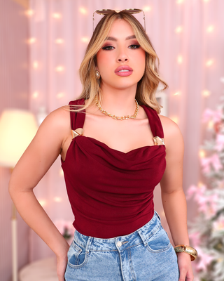 BLUSA LARGA MANGA SISA APLIQUE EN TIRAS