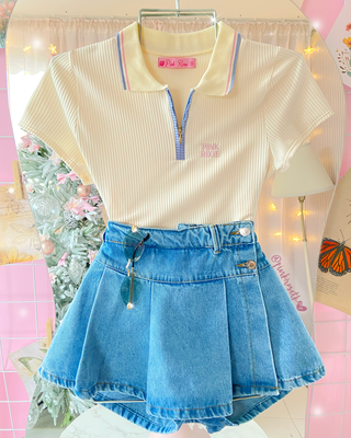 BLUSA POLO MANGA CORTA CUELLO PINK ROSE