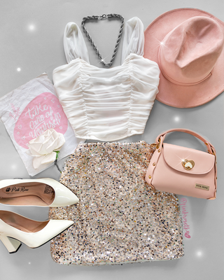 Falda Corta de Lentejuelas Brillantes