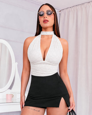 Falda-Short con Abertura Frontal en Triángulo