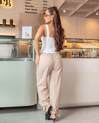 BLUSA BLANCA DE TIRAS Y OJALETES CON CORDON