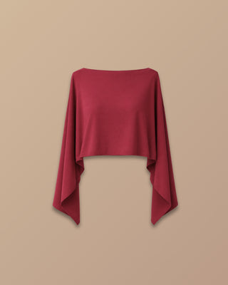 BLUSA VINO TINTO ANCHA TIPO CAPA