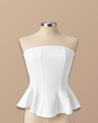 BLUSA BLANCA STRAPPLE ESTILO PEPLUM