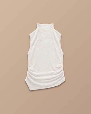 BLUSA BLANCA DE ENCAJE MANGA SISA ABAJO EN PICO