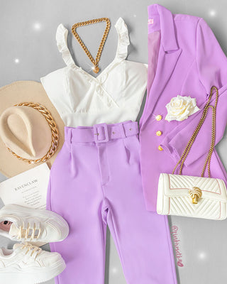 Blusa blanca con volate y tiras