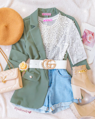 Short de blue jean con detalle doblez