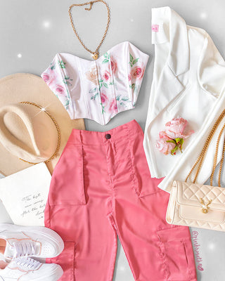 Blazer blanco tipo torerito bolsillo grande