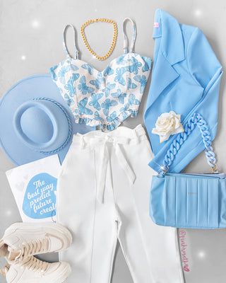 Blazer azul bebe tipo torerito con bolsillo grande