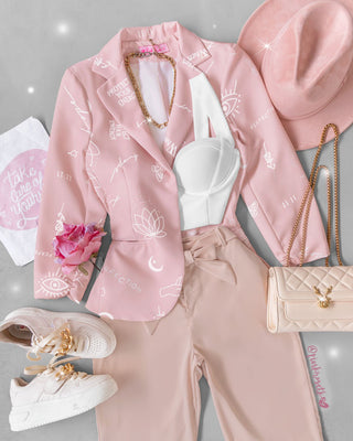 Blazer Rosado crepe perfection