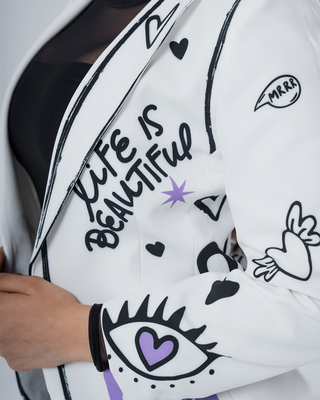 Blazer con Manga Recogida “Life Is Beautiful”