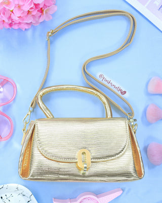 Bolso de mano dorado