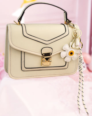 Bolso Cuadrado con Llavero Decorativo de Girasol