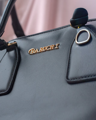 BOLSO NEGRO CUADRADO BARUCHI CON HEBILLAS