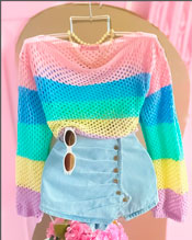 Buzo rainbow cuello bandeja tejido