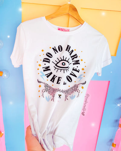 Camiseta blanca do no hard make love