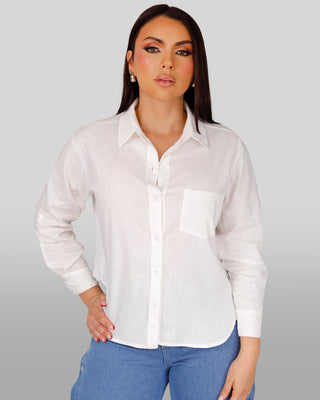 Camisa Larga con Bolsillo Lateral