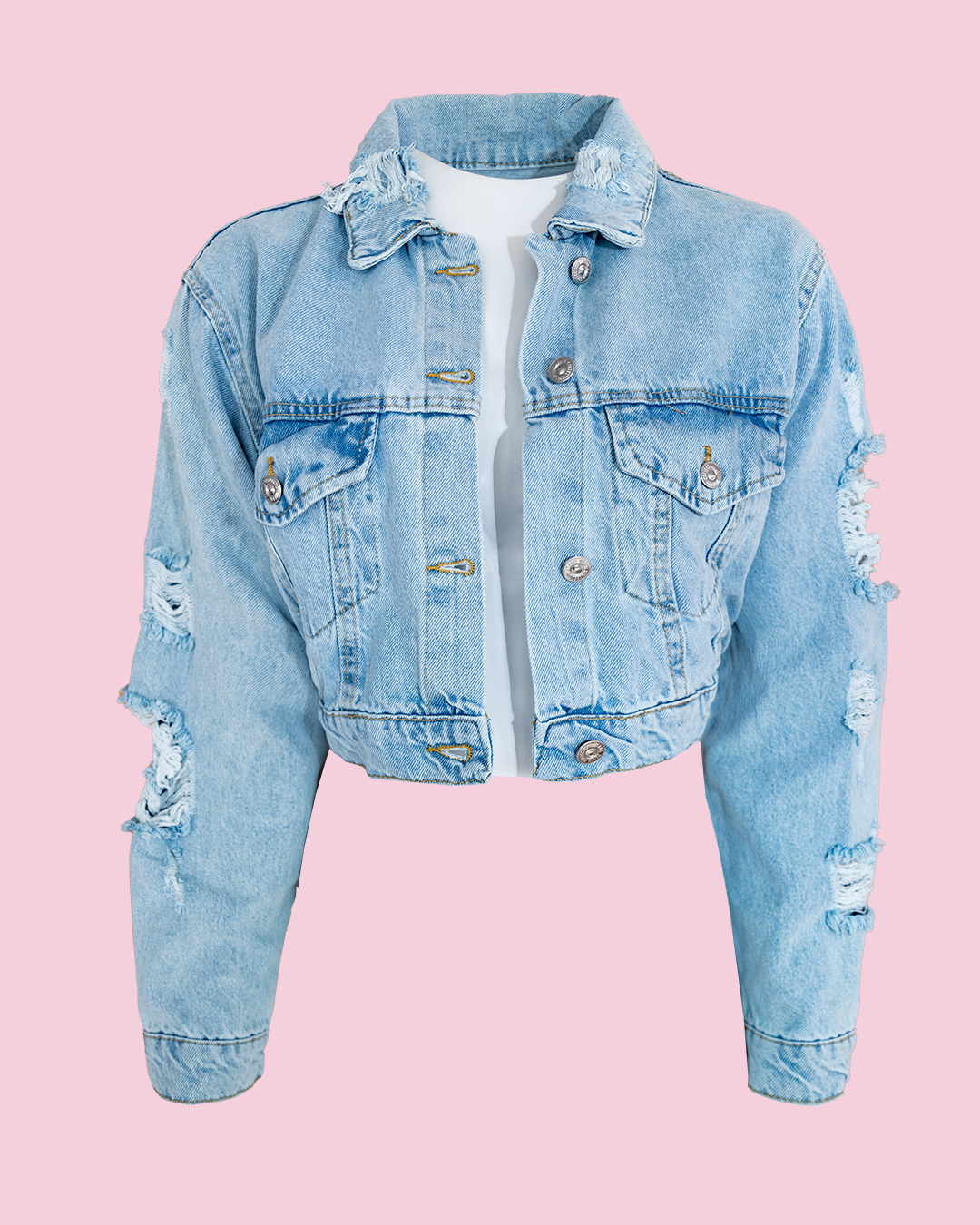 Chaqueta de jean desgastes