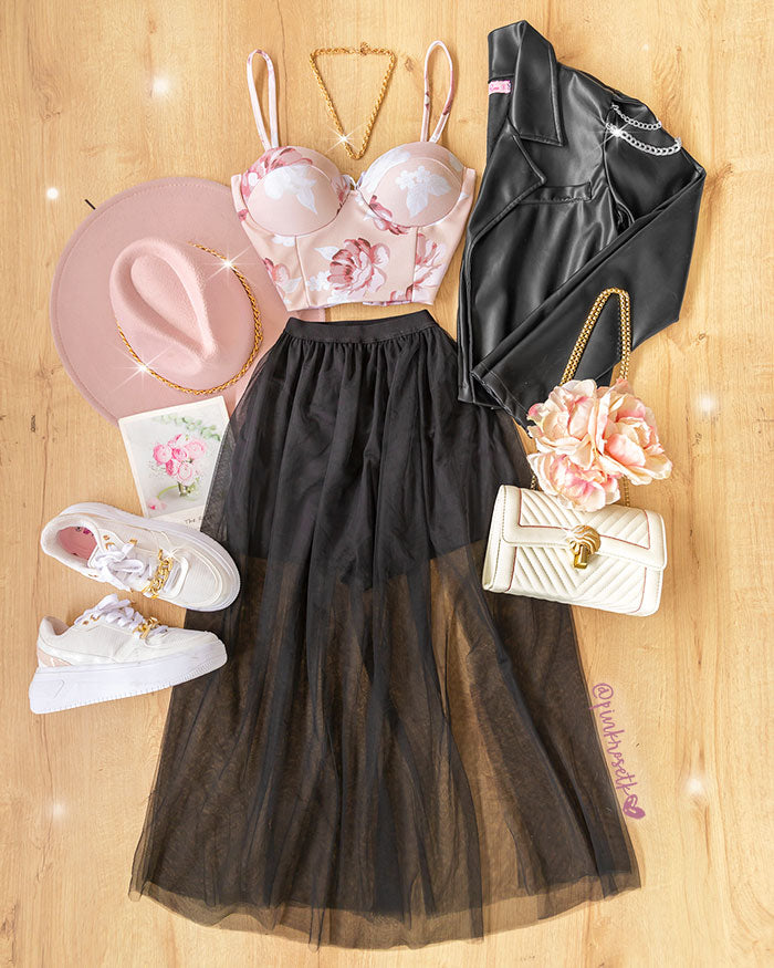 Falda Tul Short Con Tul Largo Tul Vestido Largo Con Falda