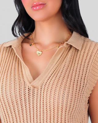 CHALECO TEJIDO CON CUELLO