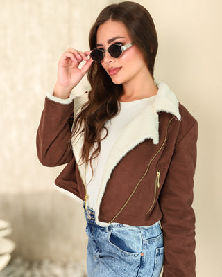 Chaqueta ovejera café