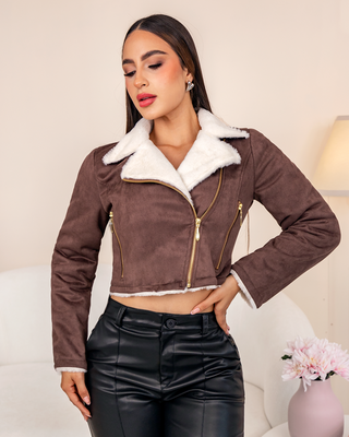 Chaqueta ovejera café