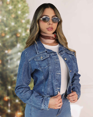 Chaqueta de Jean Azul Oscuro