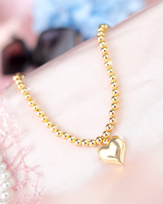 Collar de Perlas con Dijes – Corazón Inflado