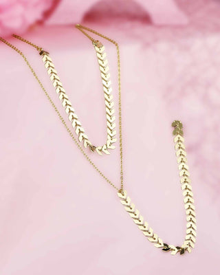 Collar Doble con Dije de Espiga Colgante