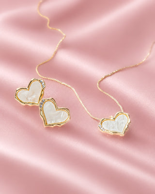 SET DORADO COLLAR Y ARITOS DE CORAZON