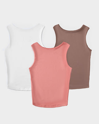 Ramo de básica - Combo tres tank top blanca, cafe y rosado