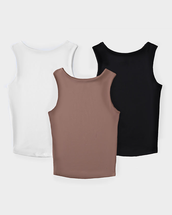 Ramo de básicas - Combo tres tank top blanca, negra y café