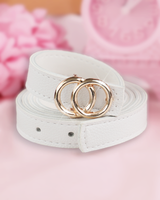 Cinturón delgado hebilla doble aro