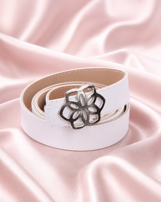 CORREA BLANCO DELGADA CON HEBILLA DE PINK ROSE
