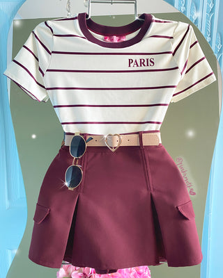 CAMISETA BASICA RAYAS PALABRA PARIS