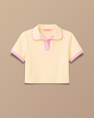 CAMISETA AMARILLA CORTA ESTILO POLO