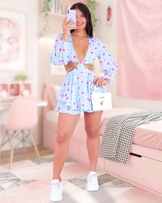 ROMPER AZUL DE FLORES
