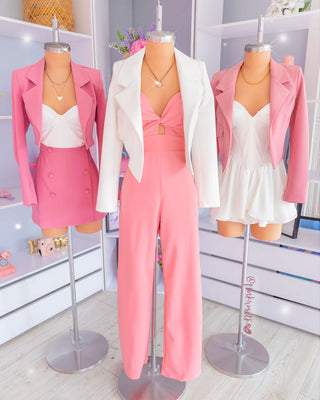 Romper blanco bustier tipo corsé y falda volantes