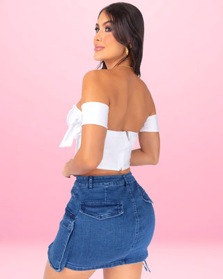 Falda Cargo De Jean