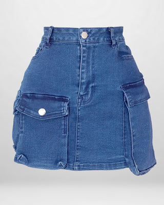 Falda Cargo De Jean