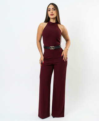 ENTERIZO VINOTINTO MANGA SISA CON CUELLO HALTER