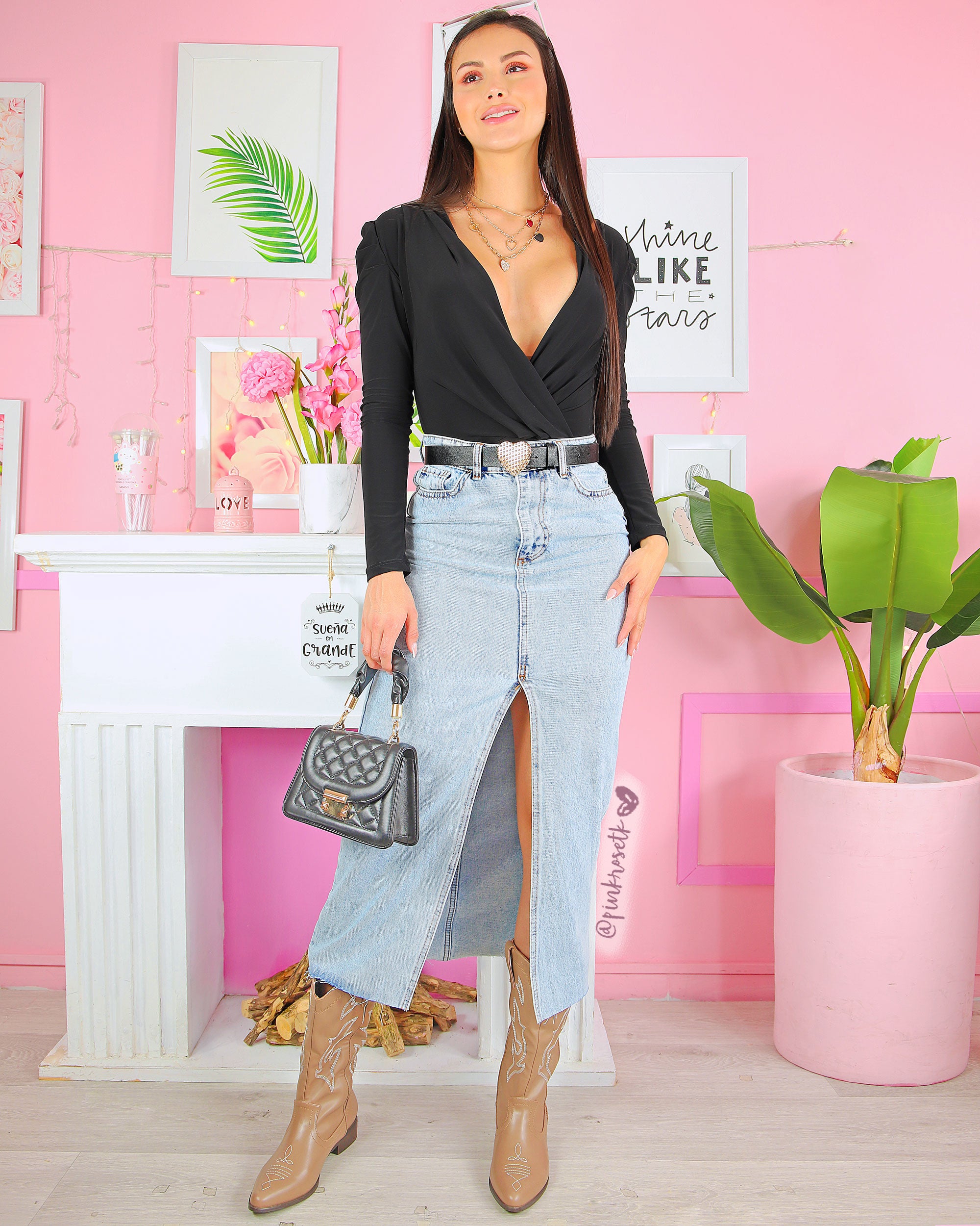 Falda Jean Faldas Largas Color Blanco Falda Maxi Denim Con