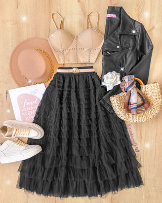 Bustier beige en cuerina y taches plateados