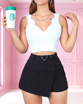 FALDA SHORT TAPA CORREA HEBILLA CORAZON