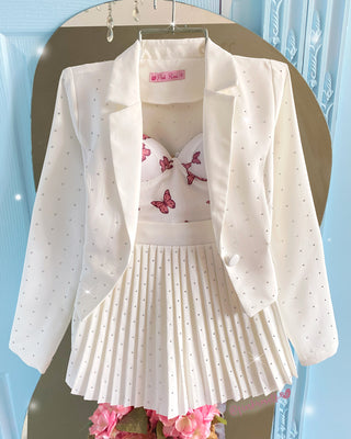Blazer corto apliques brillantes