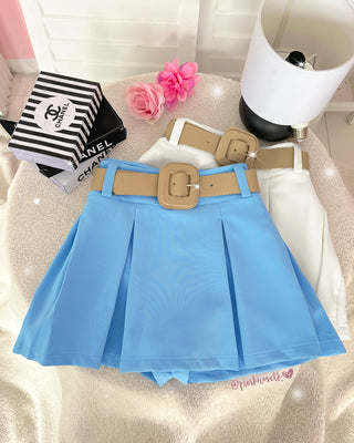 FALDA SHORT TABLAS CORREA HEBILLA GRUESA
