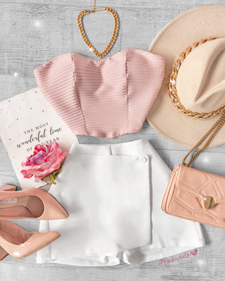 CROP TOP COPAS STRAPPLE LINEAS TEJIDAS