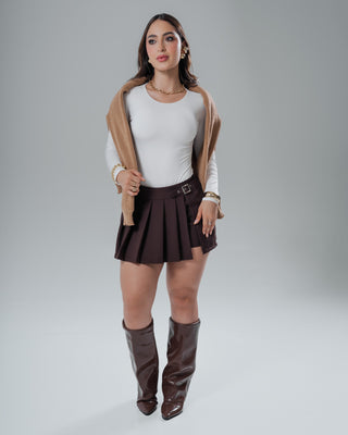 Body de manga larga con cuello redondo