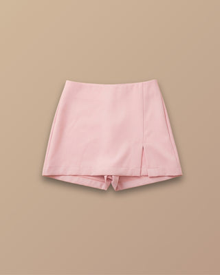 Falda-Short rosada con Abertura Frontal en Triángulo