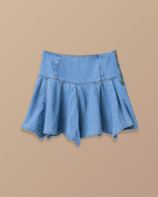 FALDA AZUL DE JEAN CORTA EN PICO